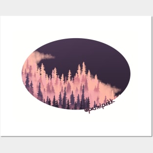 Pink Fog Forest Posters and Art